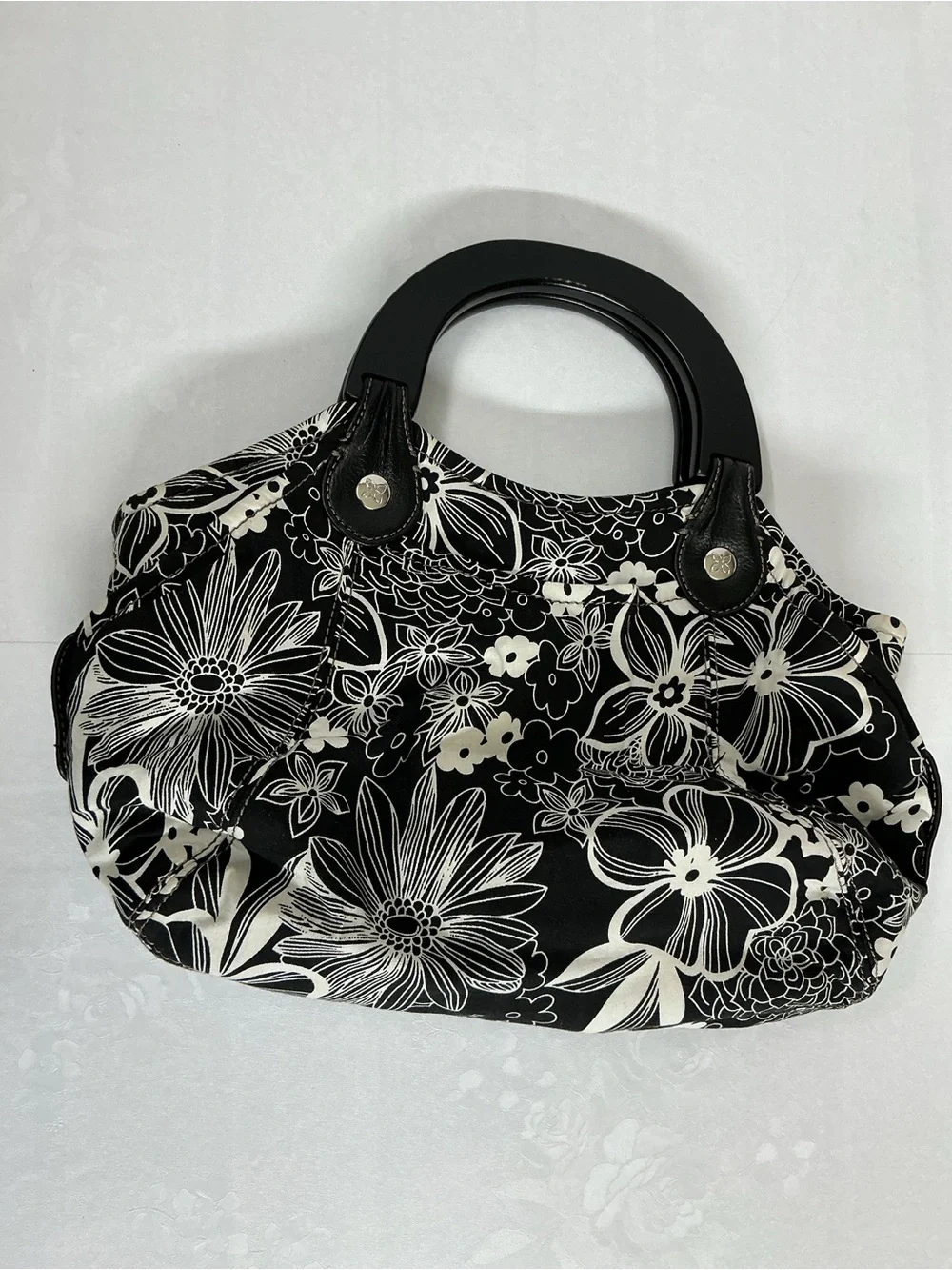 The Sak Black and White Floral Handbag